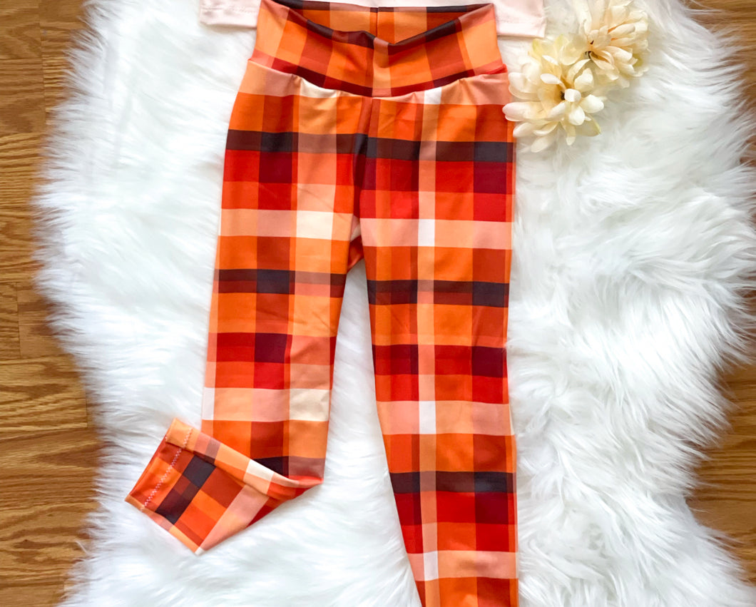 Brown Tan and Orange Plaid - Choose Your Style