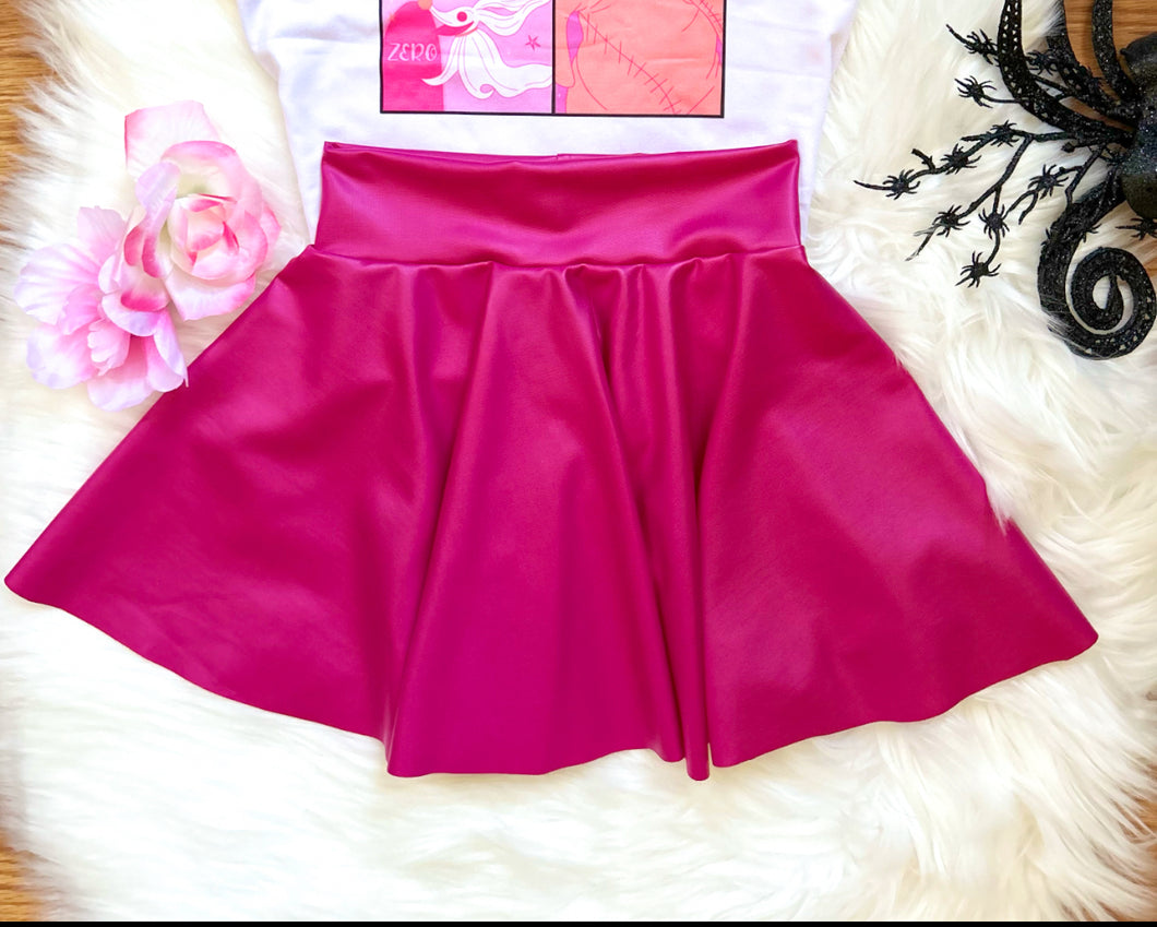 NEW* Hot Pink Pleather Twirl Skirts