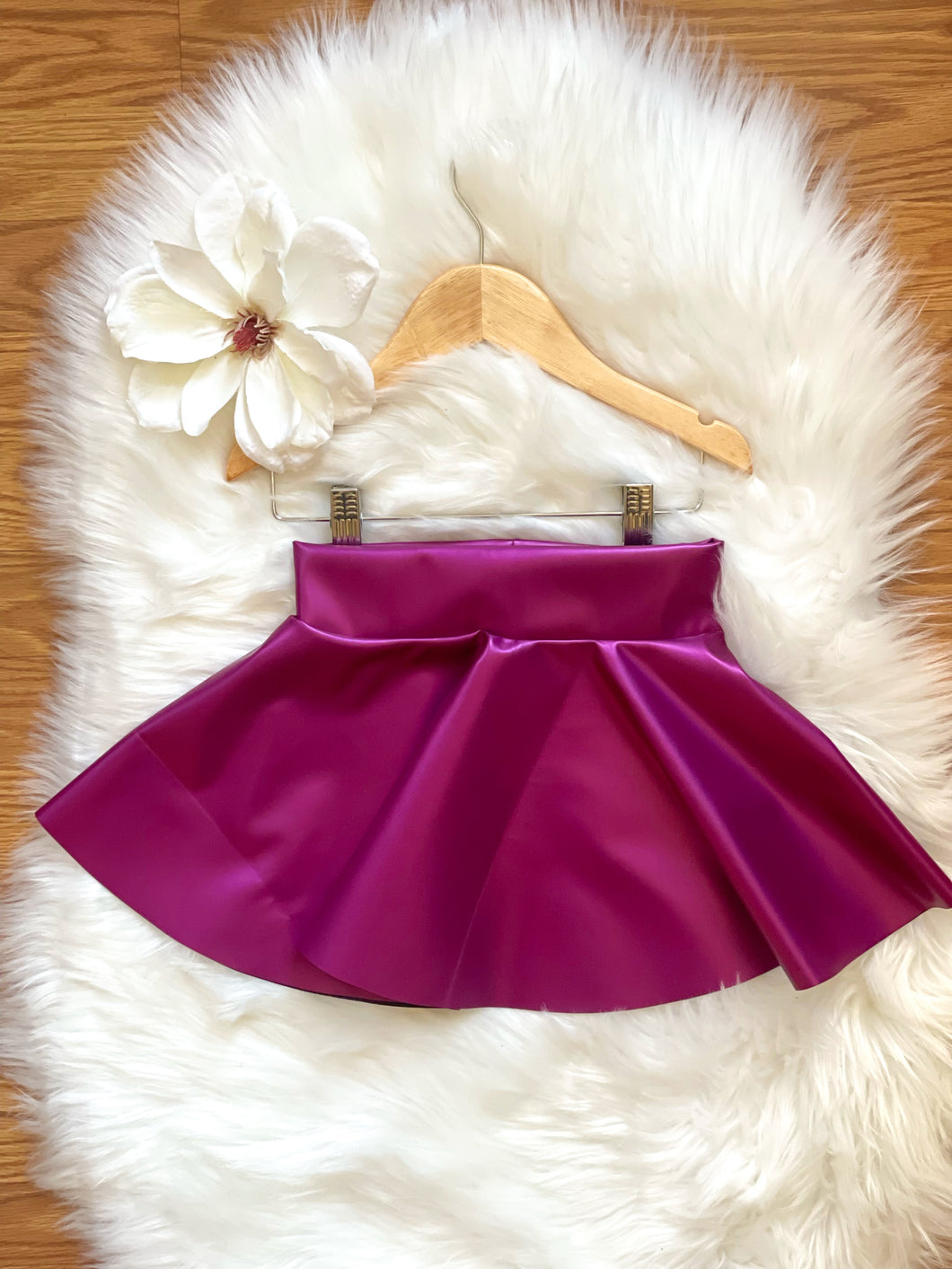 Metallic Purple Pleather Skirt