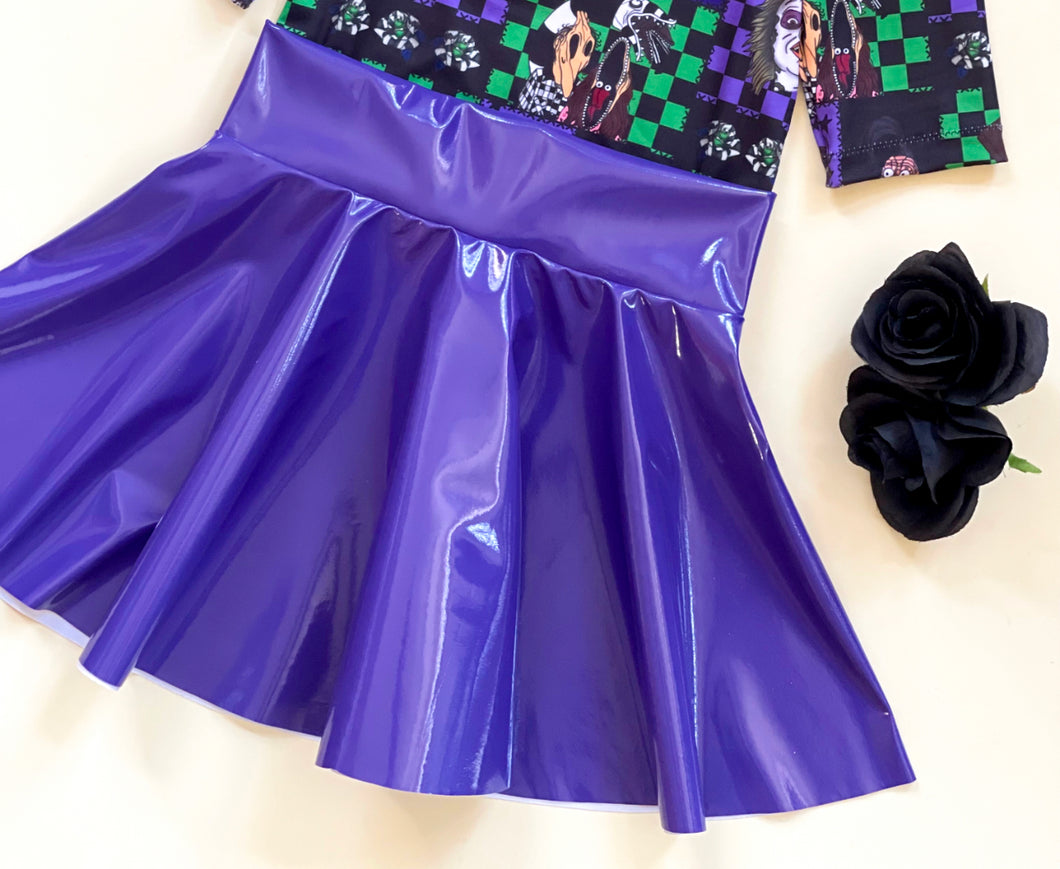 NEW* Purple Pleather Twirl Skirts