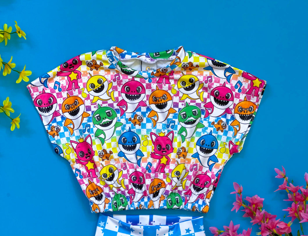 Neon Rainbow Shark Checkers- Choose Your Style