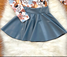 Load image into Gallery viewer, Slate Blue Pleather Skirt
