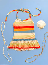 Load image into Gallery viewer, RTS Beach Stripes Ruffle Halter Top
