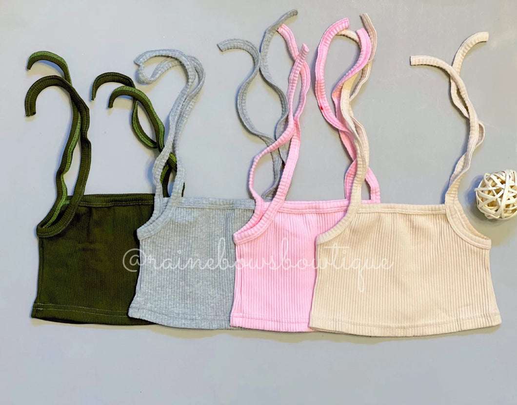 RTS Tie Tops (Pink, Tan, Grey, Olive)