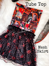 Load image into Gallery viewer, RTS Skulls Mesh velvet skirts
