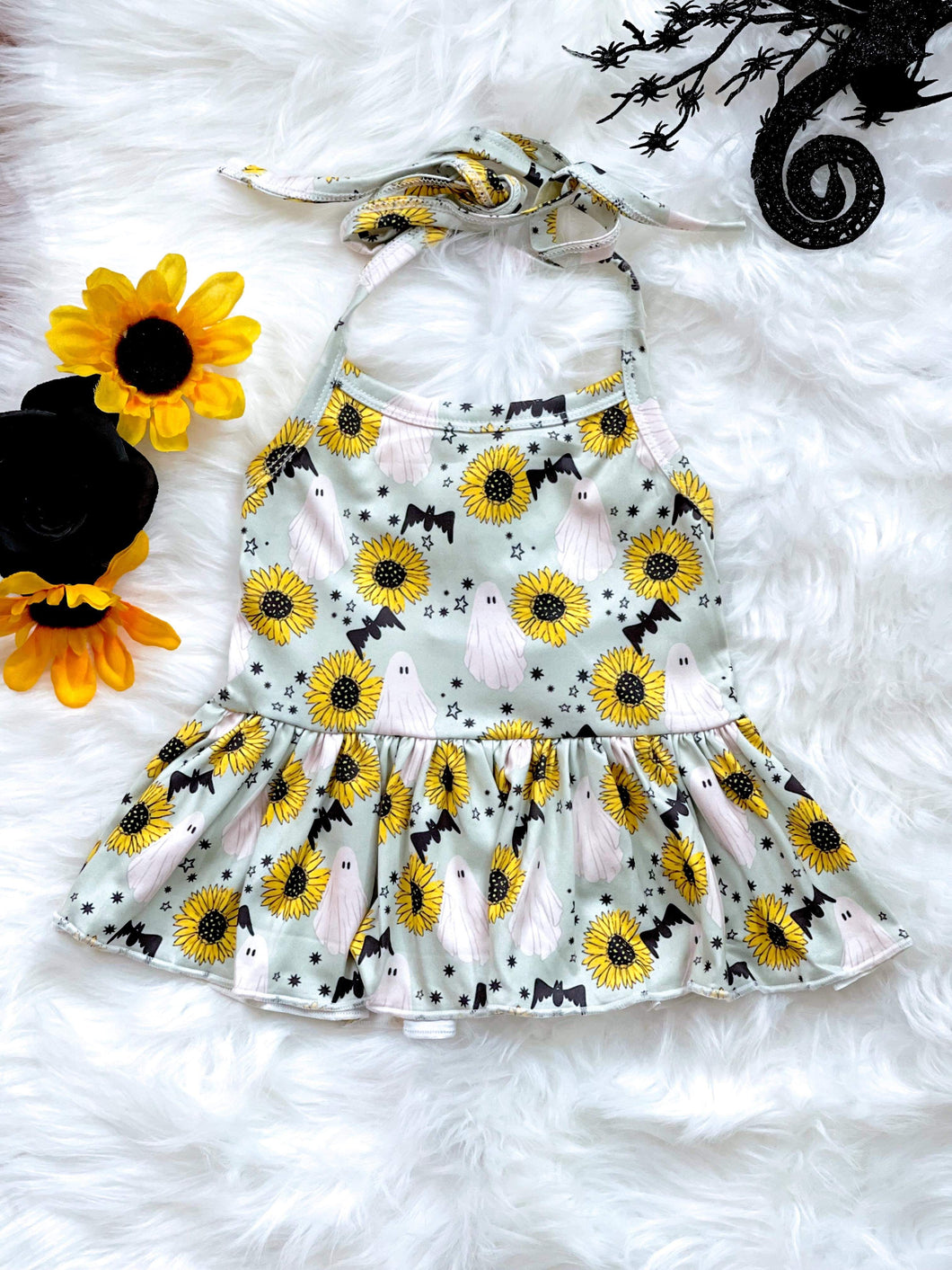 RTS Ghost and Sunflowers Ruffle Halter