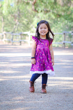 Load image into Gallery viewer, RTS Purple Floral Twirl Dress
