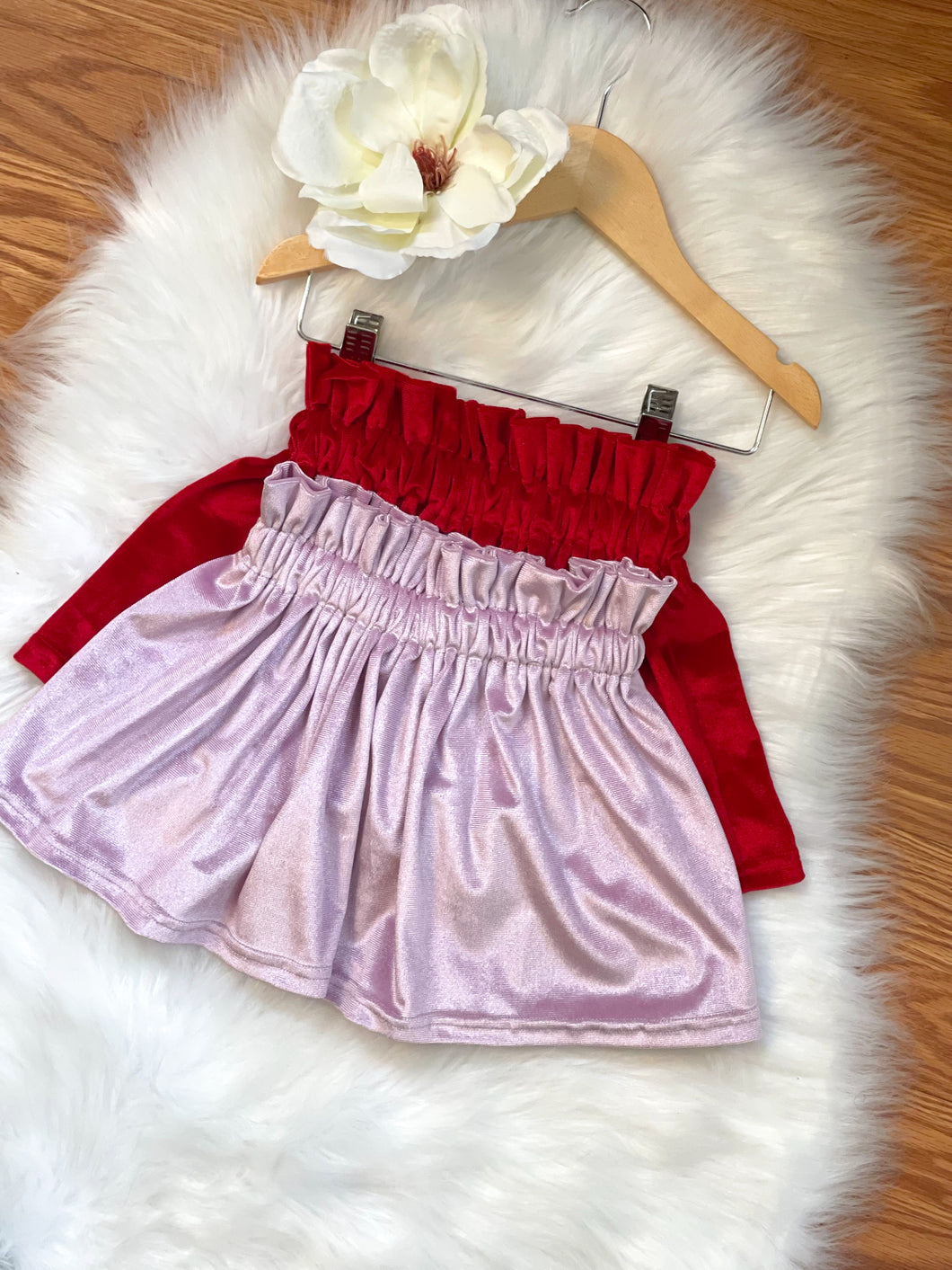 Rts Red/ Purple Velvet Skirts