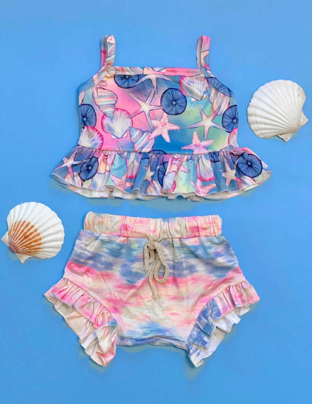 RTS Seashells top and shorts 2pc set