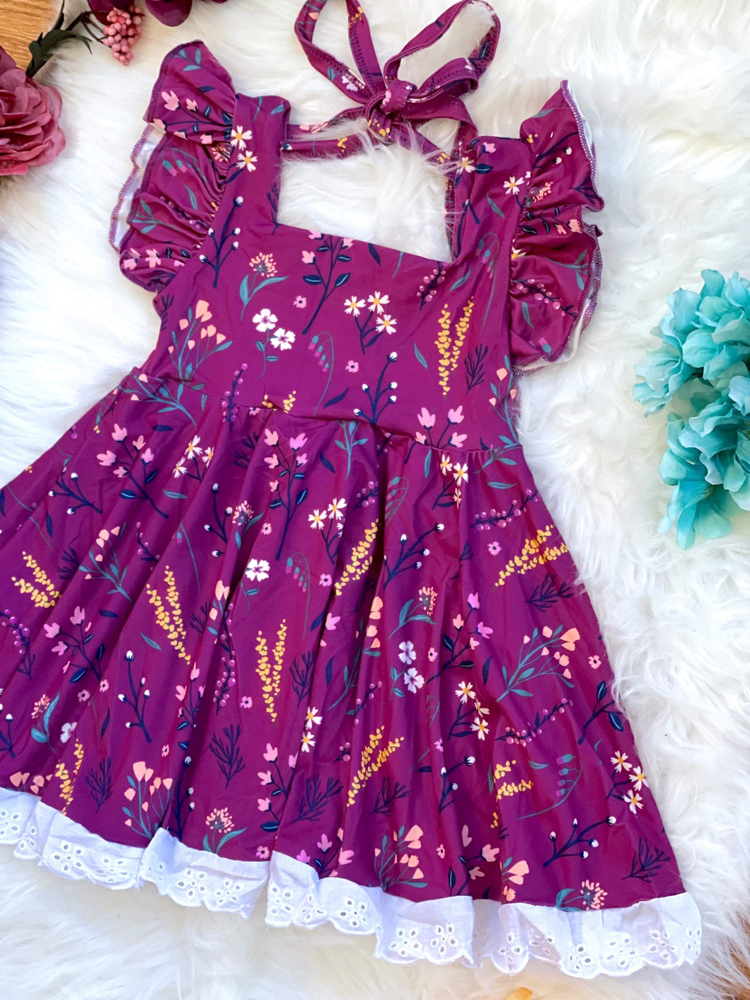 RTS Purple Floral Twirl Dress