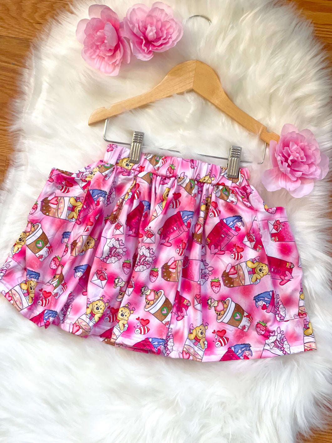 Rts Valentines Bears and Coffee  Pocket Skirts