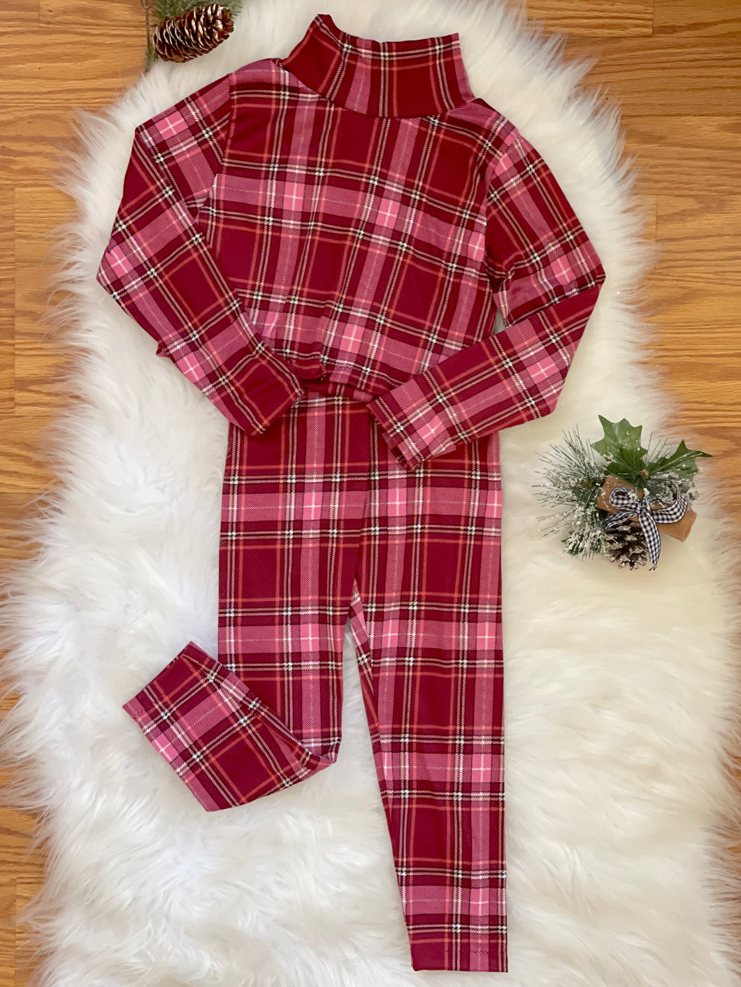 Burgundy Pink Plaid - Choose Your Style